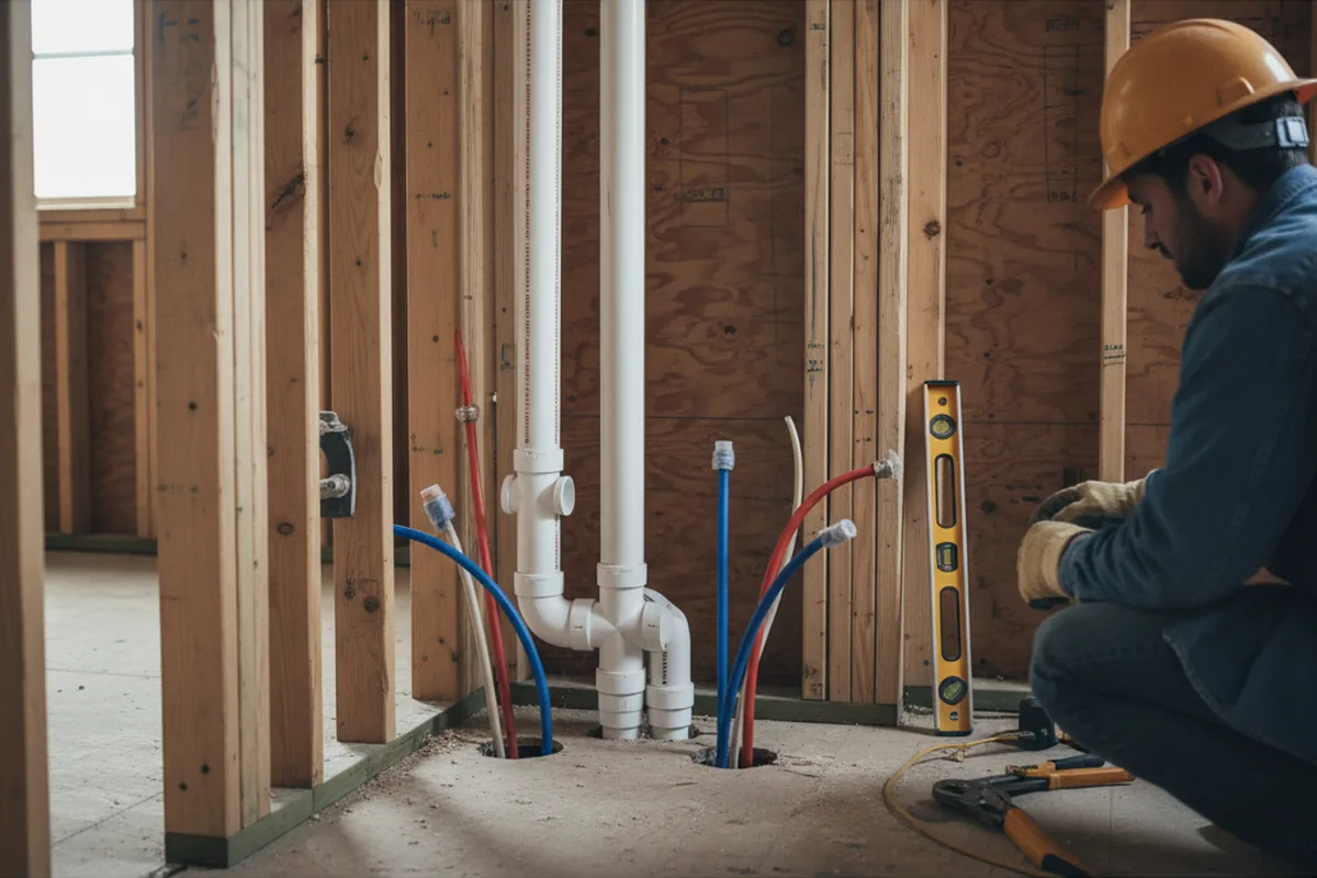 Drain and supply rough-in during Drain Cleaning in Crompond