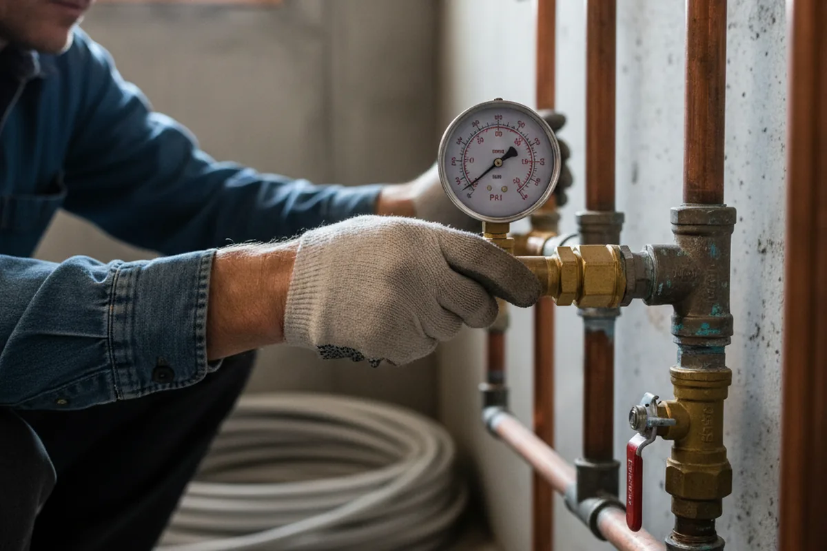 Pressure testing a repaired line during Water Line Repair in Crompond